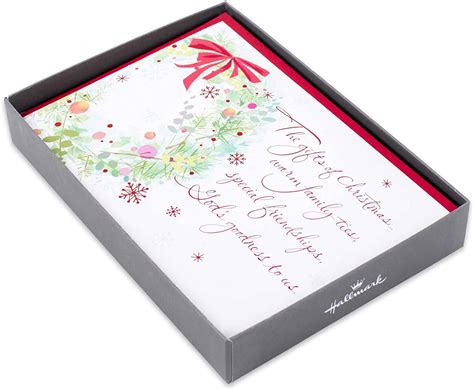 Hallmark Religious Boxed Christmas Cards Wreath 16 Cards And 17