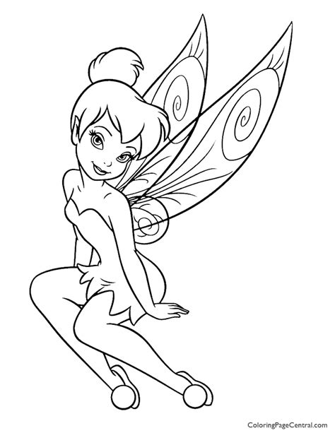 Tinkerbell Black And White Tinkerbell Coloring Page Central Wikiclipart