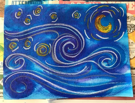 Kathys Angelnik Designs And Art Project Ideas Starry Night Painting