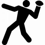 Rugby Throwing Ball Player Icon Silhouette Throw