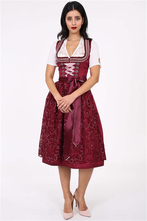 Zahlreiche farbe stehen ihnen hierfür zur wahl. Kümmet Shop | Dirndl Flamenda bordeaux 30 | rot | Marken ...