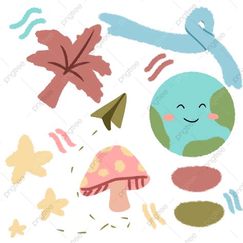 Smiling Earth White Transparent Colorful Cute Doodle With Smiling