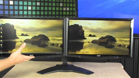 Two Acer 20 Monitors And Planar Dual Monitor Stand Bundle Youtube