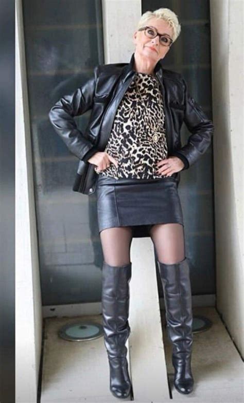 Skirt Leather Leather Jacket Outfits Leather Outfit Leather Fashion Stylish Older Women