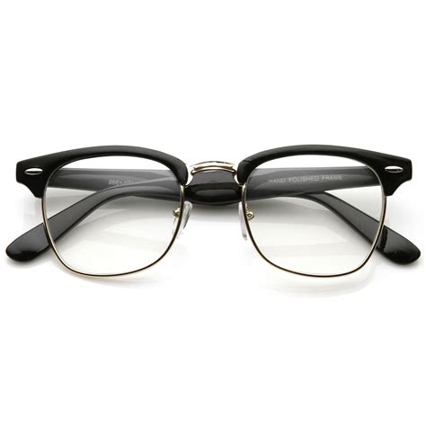 vintage inspired classic wayfarer clubmaster clear lens glasses 2933 horn rimmed glasses