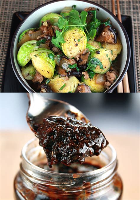 ¾ lb brussel sprout (340 g), trimmed and halved. Stir-Fried Brussels Sprouts and Pork in Black Bean Sauce ...