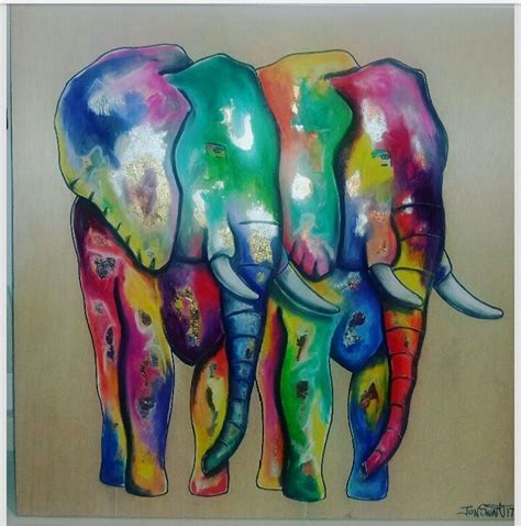 Original Painting On Birchwood Elephants Elephantmission