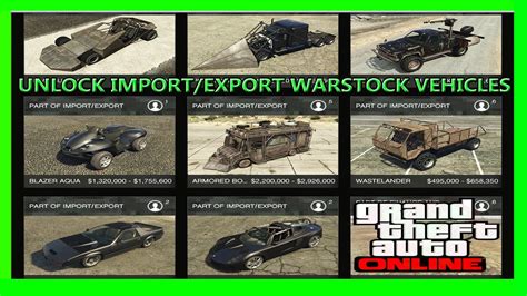 Gta 5 How To Unlock Importexport Warstock Vehicles Dlc Online Youtube