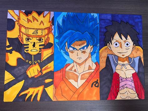 Naruto Goku And Luffy Hobbies And Toys Stationery And Craft Art