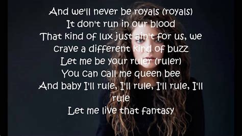 Lorde- Royals lyrics - YouTube
