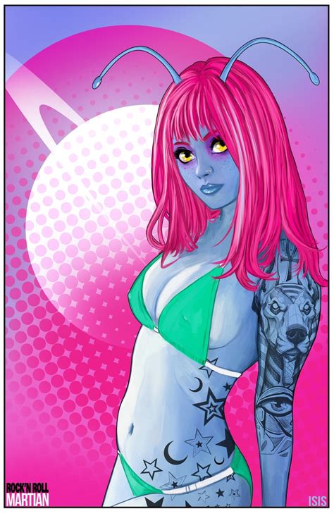 Isis Sexy Martian Girl Pin Up Signed By The Artist Etsy