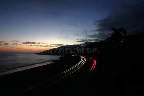 Pacific Coast Highway Sunset Stock Image Image Of California Golden