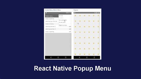 Popup Menu Component For React Native