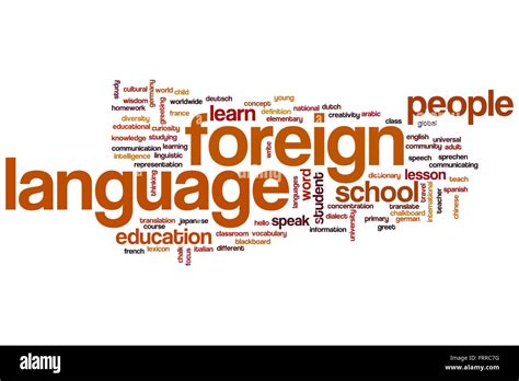 Foreign Language Concept Word Cloud Background Stock Photo Alamy