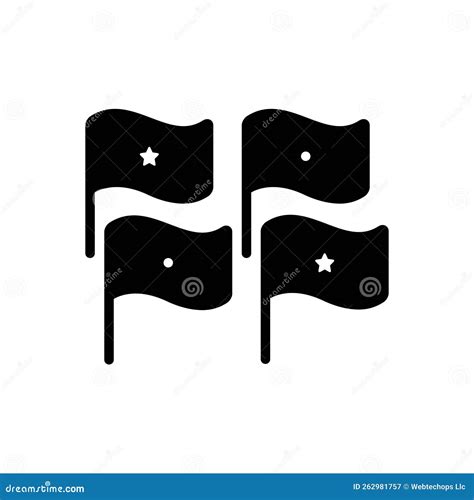 Black Solid Icon For Flags Banner And Gonfalon Stock Vector
