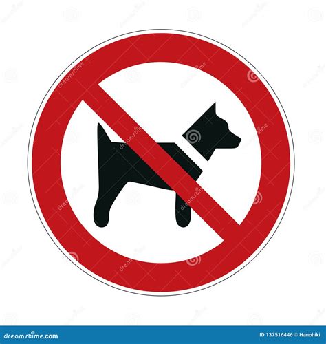Sign No Dogs Isolated On White Background Prohibition Sign Not