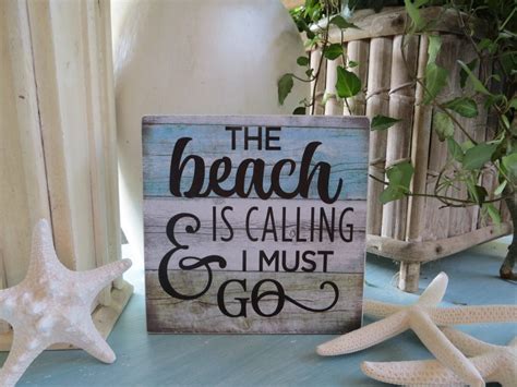 Wood Sign Wood Beach Sign The Beach Is Calling And I