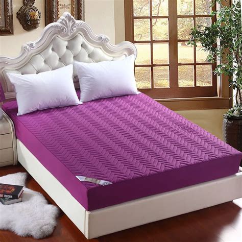 Free Shippinghigh Quality Solid Color Sanding Fabric Bed Mattress Cover Pad Protector Sueding