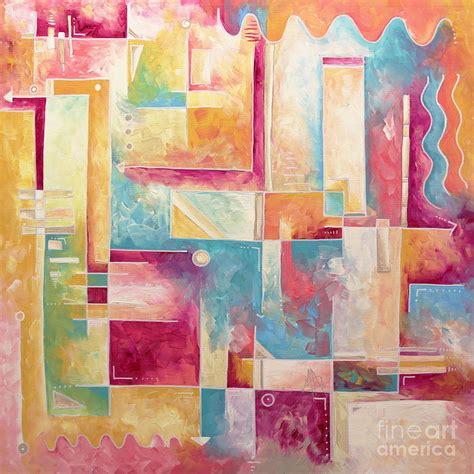 Abstract Pop Art Style Unique Pastel Painting Contemporary Art By Megan