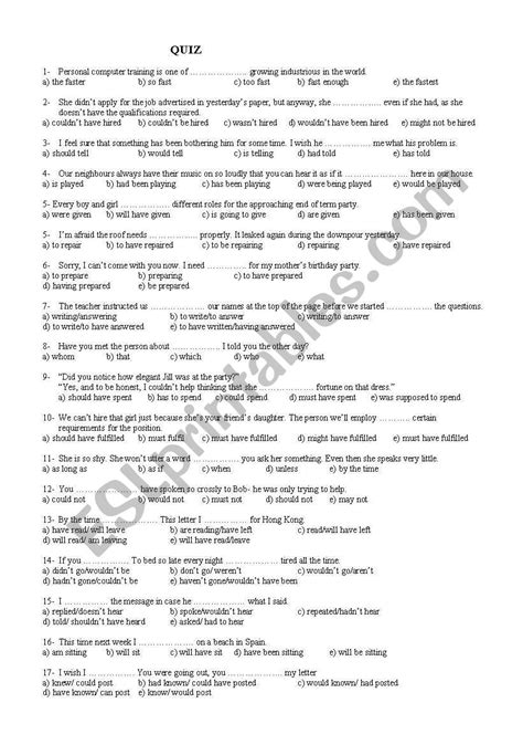 Tests For Verb Tenses Esl Worksheet By Emirhan