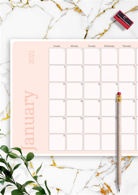 Download Printable Colorful Monthly Calendar Pdf