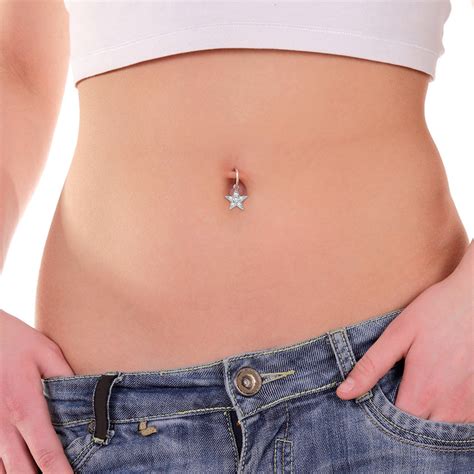 2 Pcs Clip On Belly Button Rings Moon Star Fake Belly Piercing Etsy