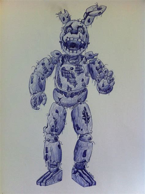 Springtrap By Coksthedragon On Deviantart Scary Drawings Fnaf Drawings