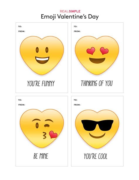 12 Fun And Free Printable Valentines Day Cards Emoji Valentines