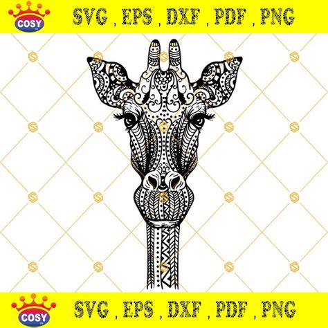 Giraffe Mandala Svg Dxf Eps Png Cut Files Clipart Cricut Silhouette
