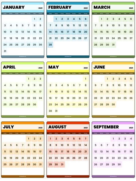 Mini Calendar 2021 Free Printable Limoportal