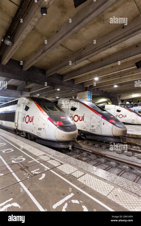 Tgv Duplex Trains Sncf High Speed Train Portrait Format In Gare Paris
