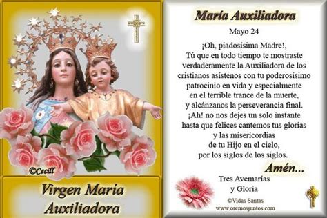 Rincón De La Oración Estampas Oraciones De La Virgen María Auxiliadora