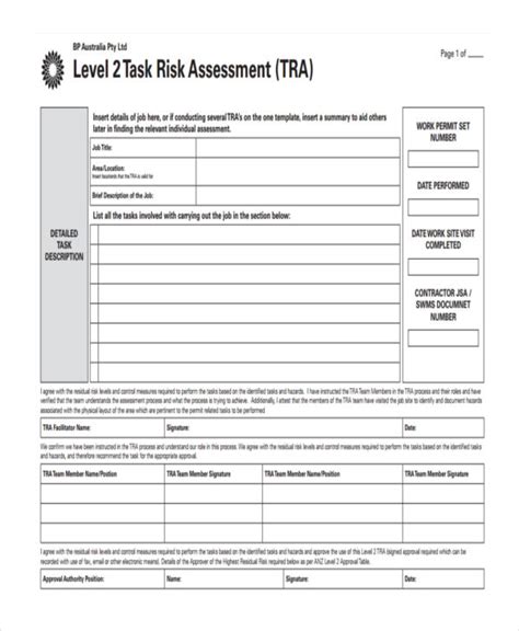 23 Risk Assessment Form Examples