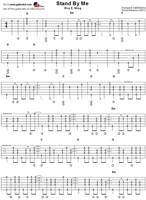 Stand By Me Guitar Tablature Part A Good Beginner Song That Every Guitarist Should Know
