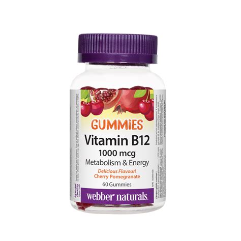 Webber Naturals Витамин B12 Гъми 1000 µg цианокобаламин х60 желирани