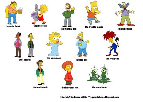 Tag Your Friends Simpsons With Personalities