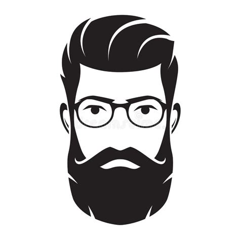 Bearded Men Face Hipster Character Vector Illustration Stock Vector