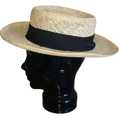 Vintage Mens Straw Hat Made In Usa Mens Straw Hat Vintage Men Hat