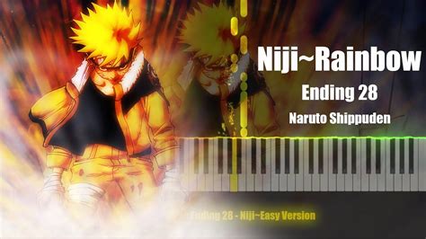 Naruto Shippuden Ending 28 Piano Cover Niji Rainbow ~easy Version