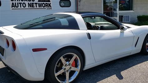 2005 Chevrolet Corvette Coupe White W Red Leather Interior For Sale At