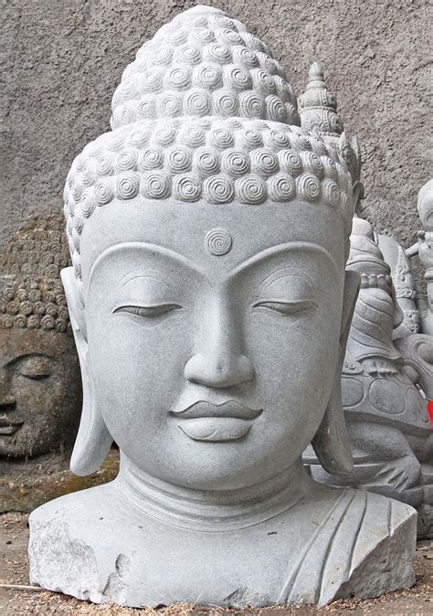 Sold Large Stone Buddha Head Statue 51 105ls185 Hindu Gods