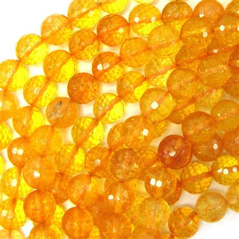 10mm Faceted Citrine Round Beads 15 Strand 32209 Etsy