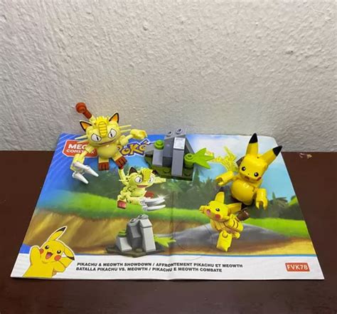 Mega Construx Pokemon Pikachu And Meowth Showdown Armado Meses Sin