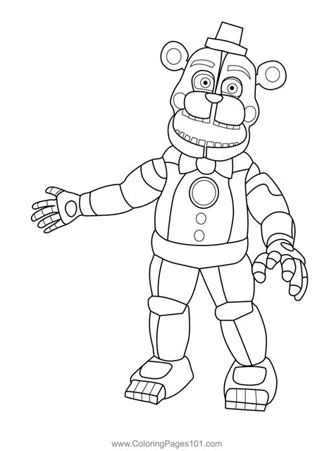 Funtime Freddy Fnaf Coloring Page For Kids Free Five