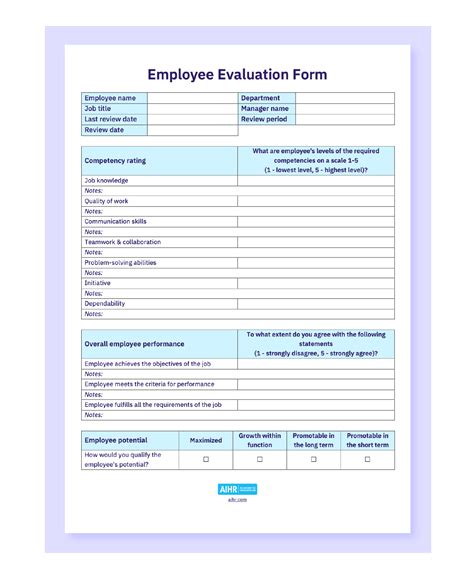 Employee Evaluation Form Template Beautiful 2019 Empl