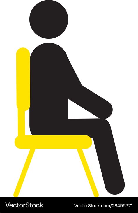 Man Sitting On Chair Silhouette Icon Royalty Free Vector