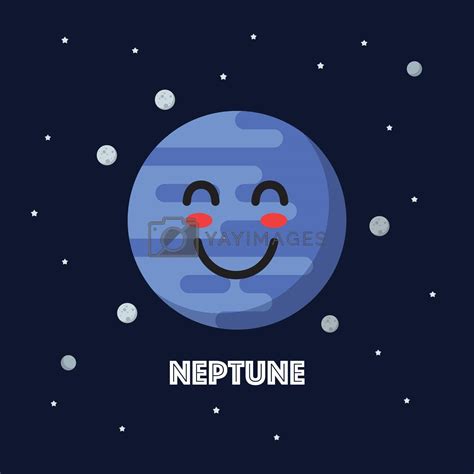 Smiling Neptune Character Emoticon By Siraanamwong Vectors