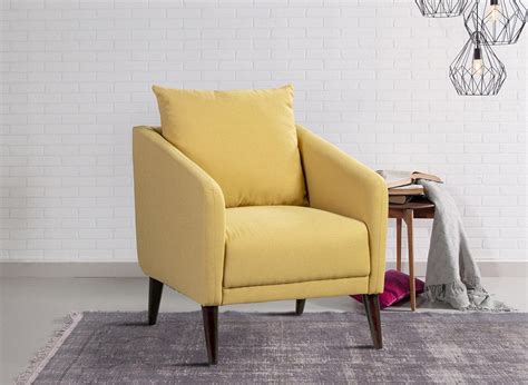Grey And Yellow Accent Chair Yellow Pisano Chenille Fabric Armless