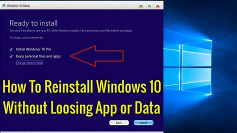 How To Install Windows 10 Without Loosing Apps Or Data Youtube