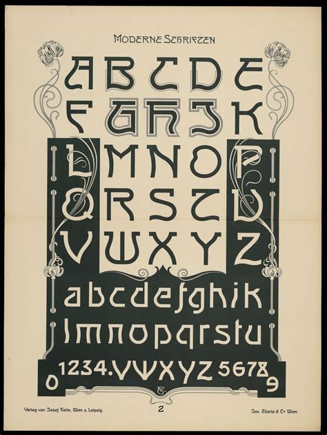 Art Nouveau Alphabet Schriften Moderne Modern Alphabets And